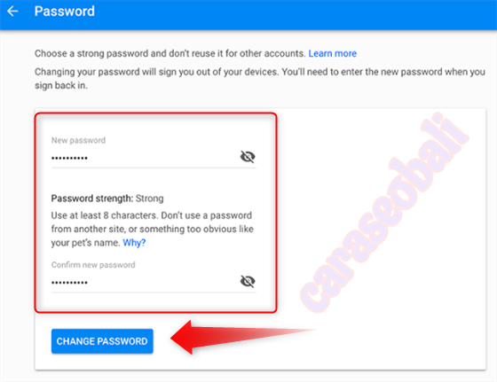Cara merubah password gmail