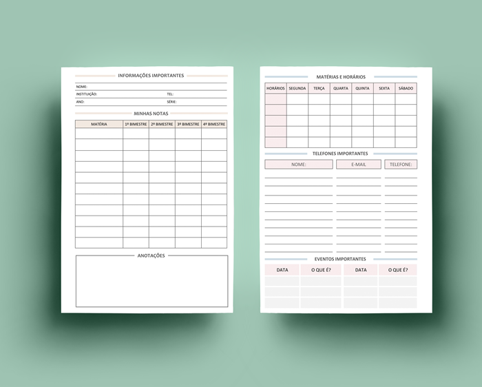 Planner Clean 2019 completo por R$20,00 (para imprimir) Planner Clean 2019 - Insert de estudos