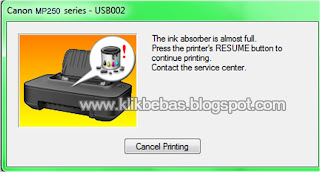 Ink absorber is full mp258