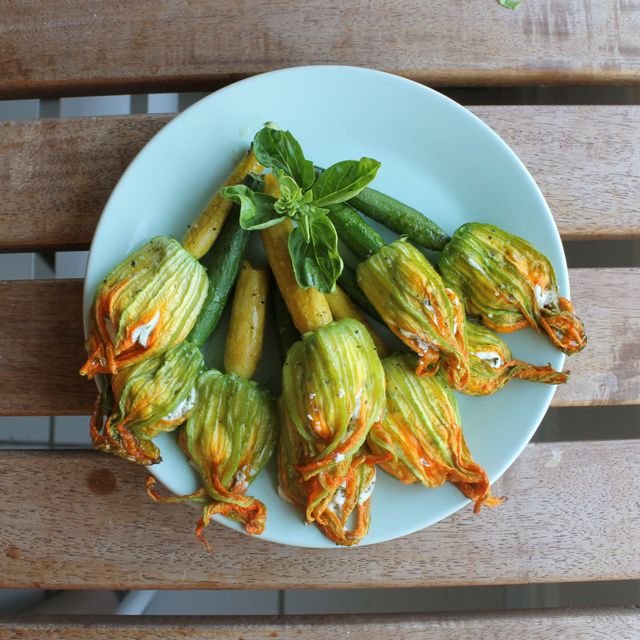 Ladyface Blog Goat Cheese Stuffed Squash Blossoms