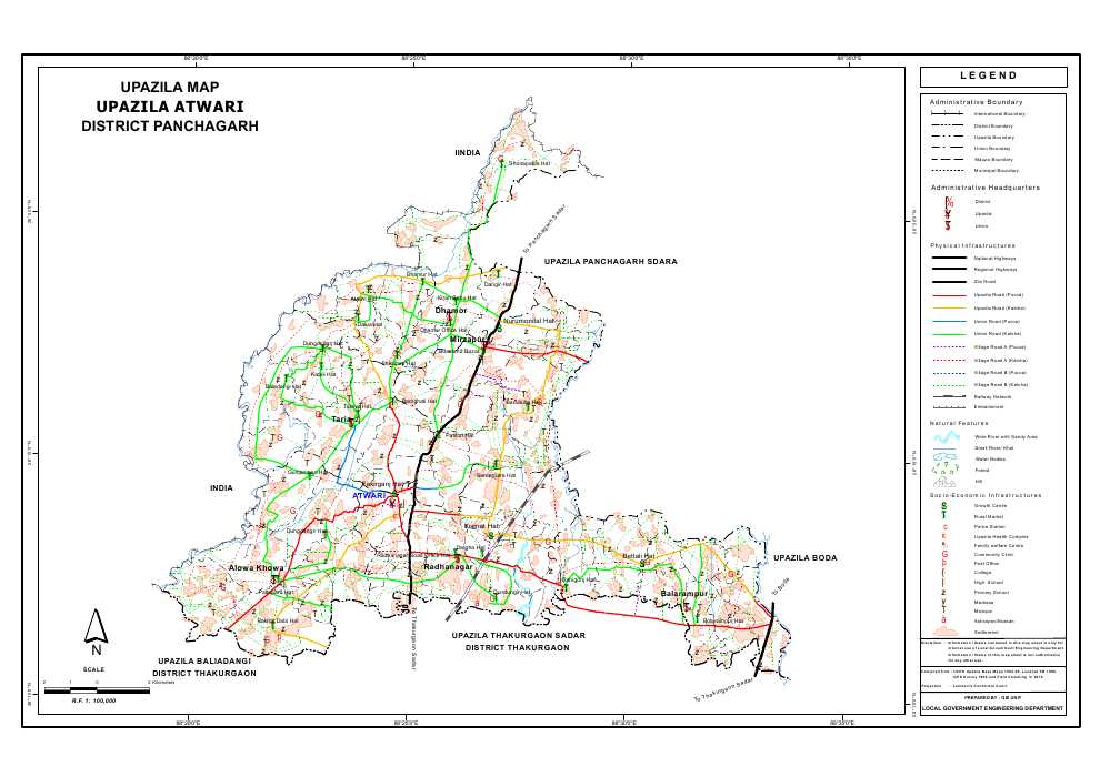 Atwari Upazila Map Panchagarh District Bangladesh