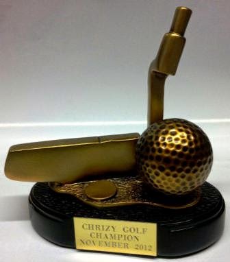The Christmas Crazy Golf championship trophy was awarded in November 2012!