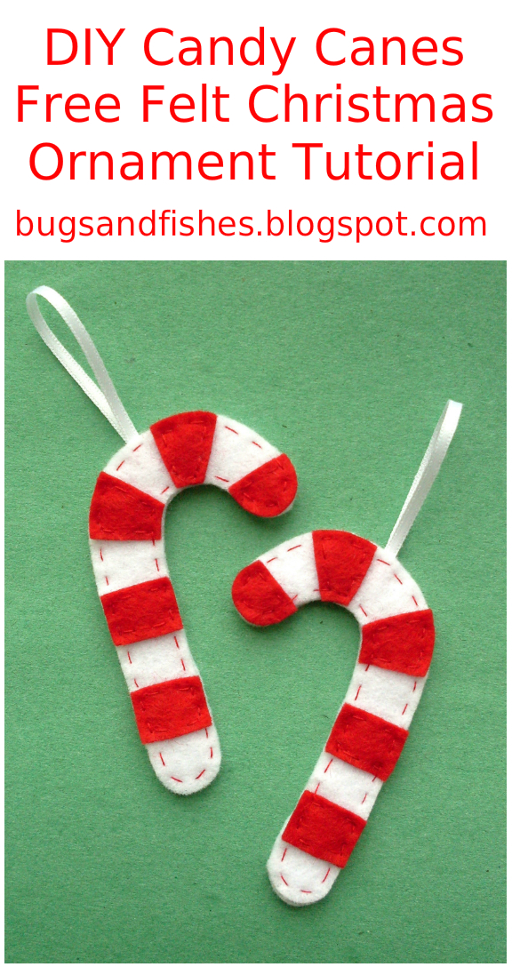 Bugs and Fishes by Lupin How To Felt Candy Cane Ornaments