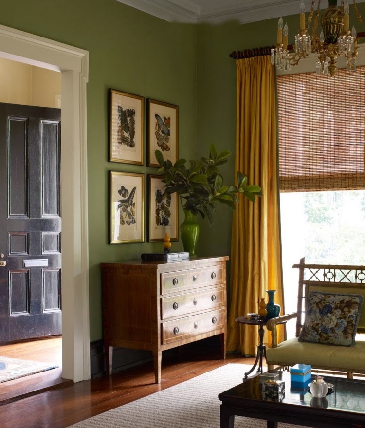 What Color Curtains Go With Green Walls 