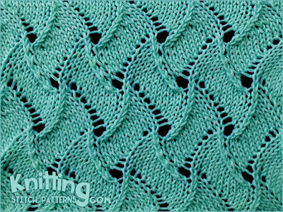 Simple lace pattern. The Scroll pattern is reversible making it a good choice for scarves and shawls. 