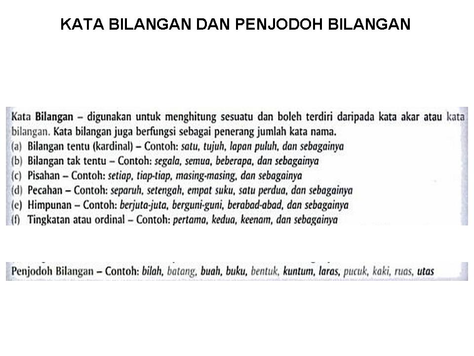 Bahasa Melayu Tingkatan 2: KATA BILANGAN DAN PENJODOH BILANGAN