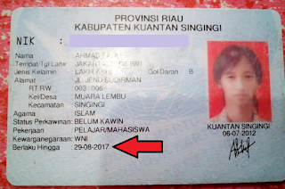 E-KTP yang memiliki masa berlaku