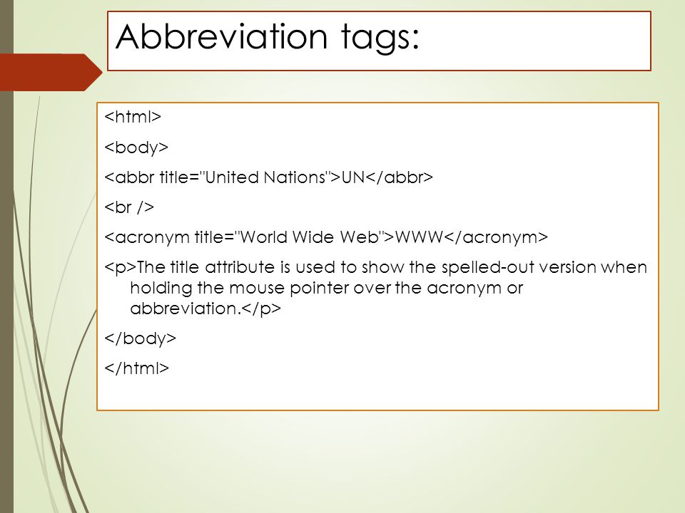 Search Engine Optimization Title Attributes and Acronym VS ABBR tags