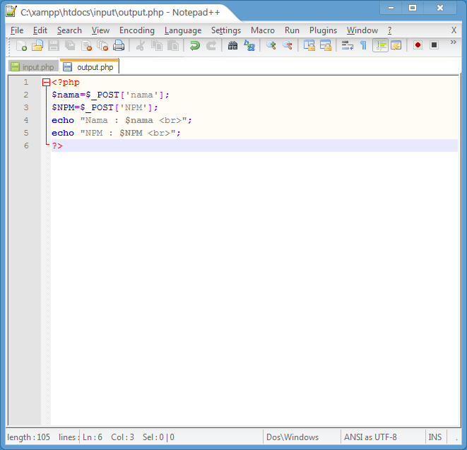 Php output. Input php.