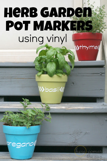 Here Comes the Sun: Herb Garden Pot Markers using Vinyl