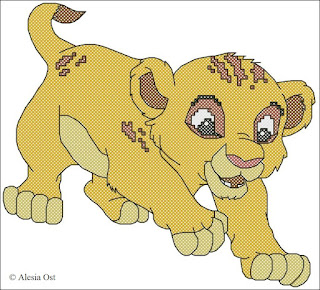 A playful cub from "The Lion King". Simba, Disney, The Lion King, cartoon, lion, animal cross-stitch, back stitch, cross-stitch scheme, free pattern, x-stitchmagic.blogspot.it, вышивка крестиком, бесплатная схема, punto croce, schemi punto croce gratis, DMC, blocks, symbols