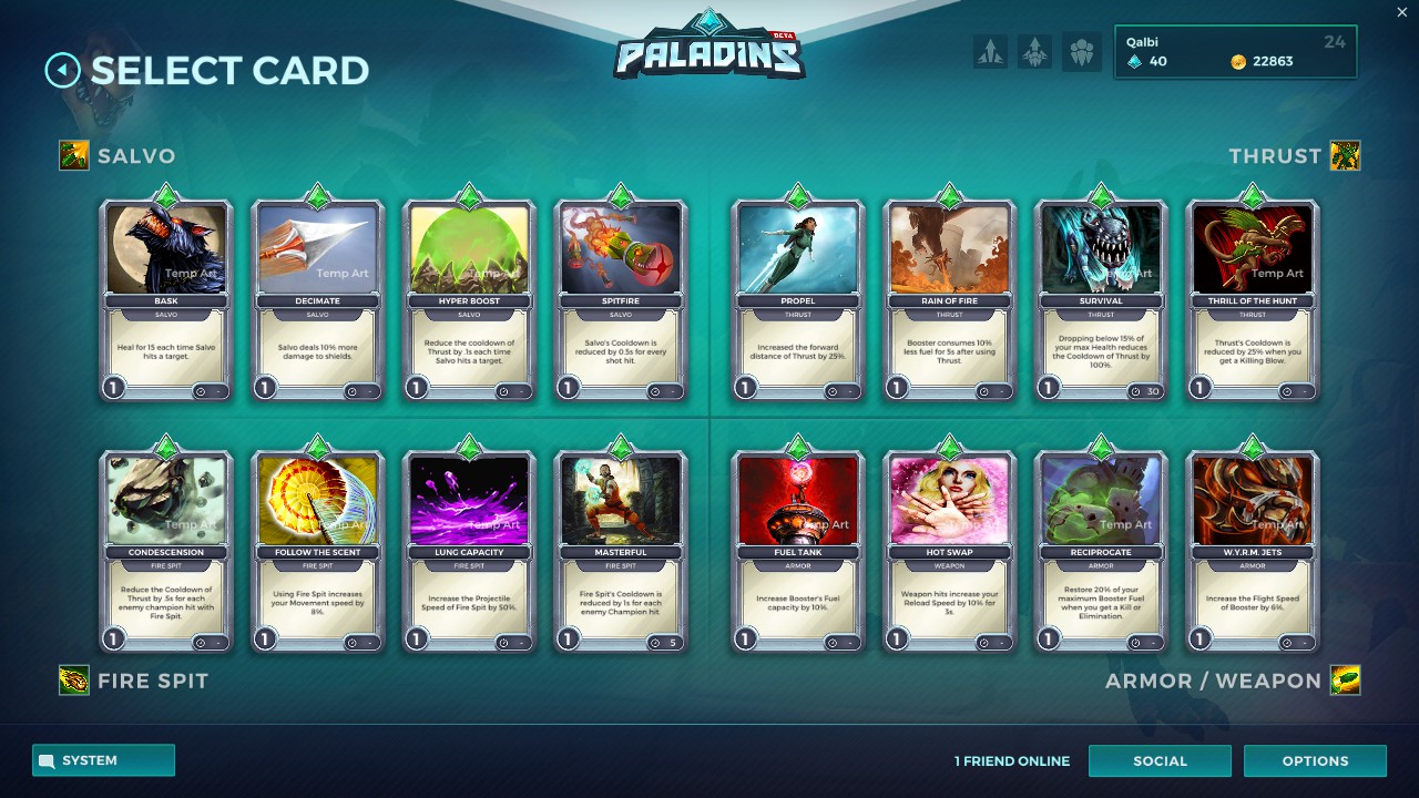 drogoz card list select your item