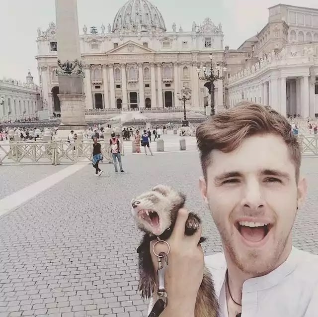 Guy Quits His Job To Travel The World With A Ferret