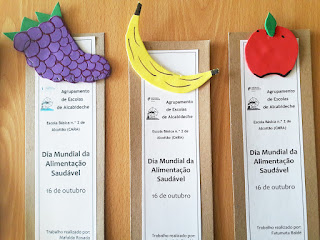 Três marcadores elaborados pelos alunos de Alcoitão