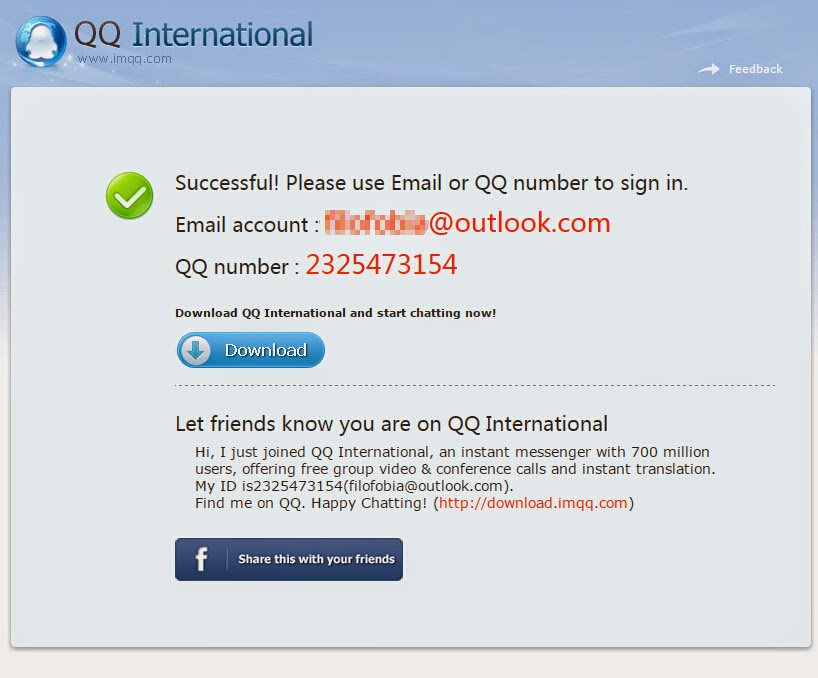 crear cuenta de QQ internacional
