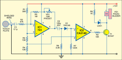 Touch Sensitive Alarm Circuit Diagram | Super Circuit Diagram