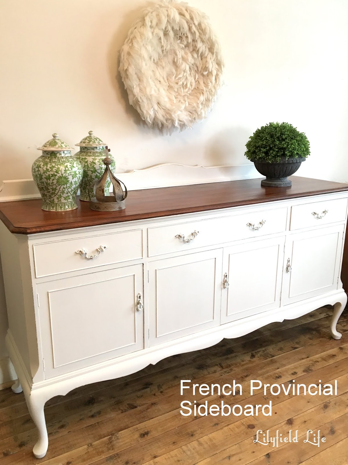 Lilyfield Life French Provincial Sideboard White and Timber