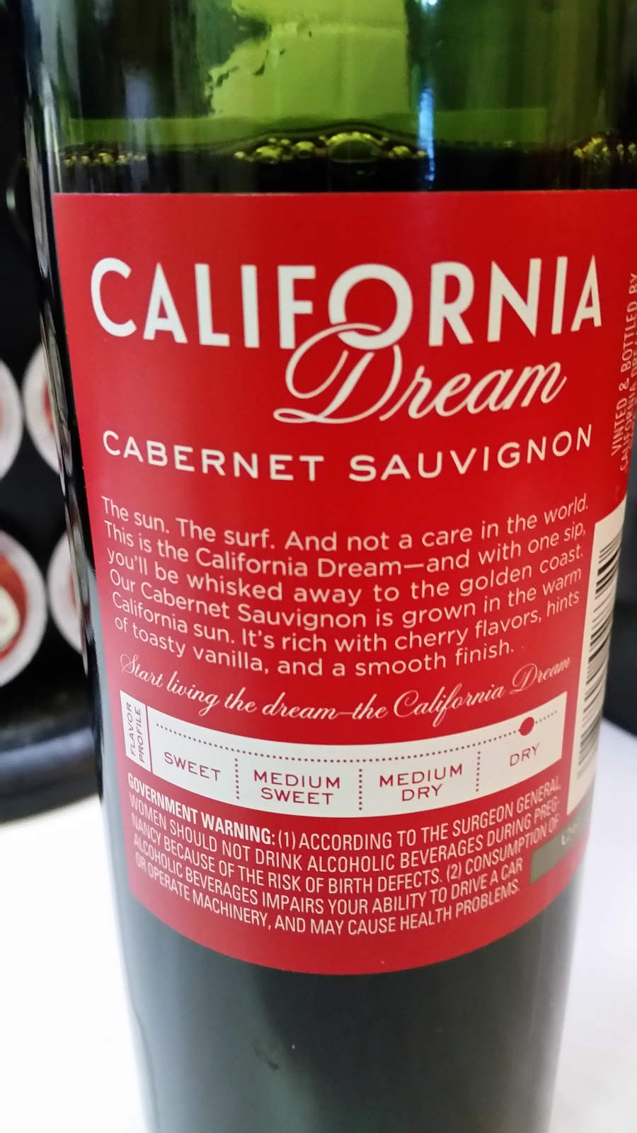 The Winos' Wine Guide California Dream Sauvignon redwine