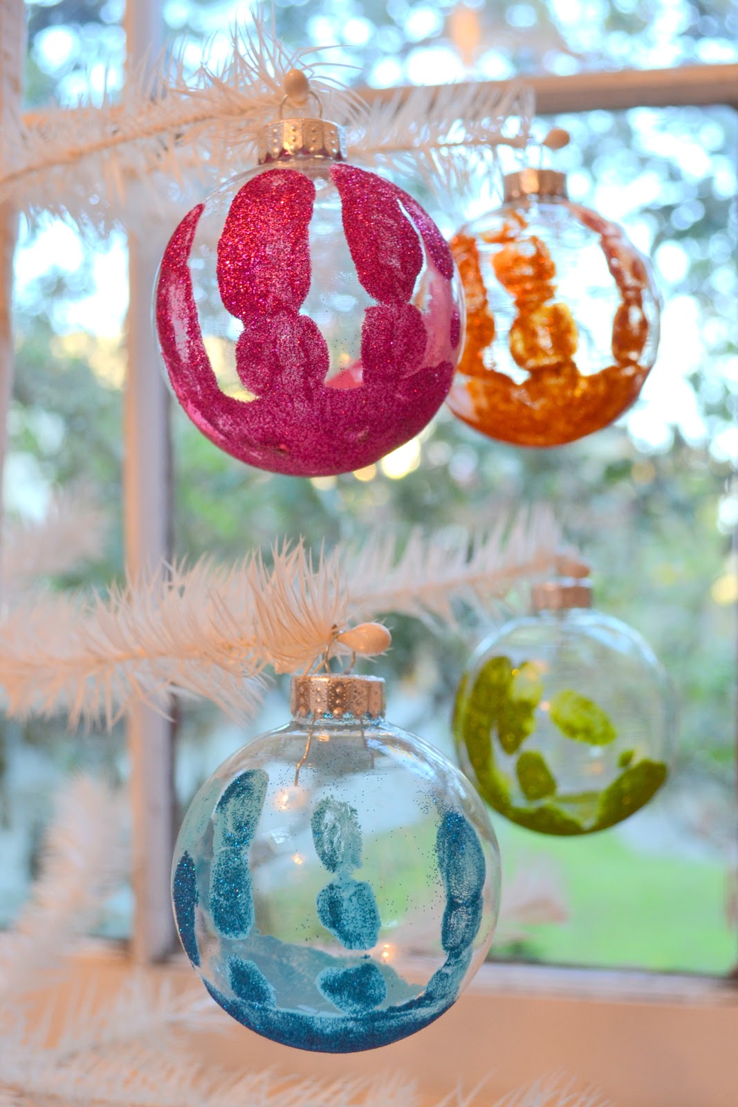 Christmas Day Tradition Make Glittered Handprint Keepsake Ornaments