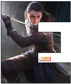 Abecedario de Arya Luchando. Arya of GoT Fighting Abc.