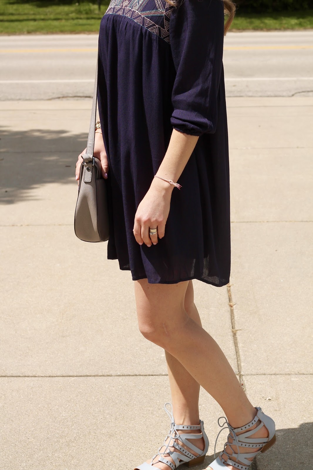 I do deClaire Navy Dress and Serenity Blue Sandals