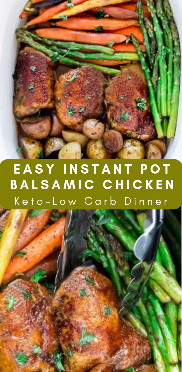 Instant Pot Balsamic Chicken KetoLow Carb Dinner Idea Trending Recipes