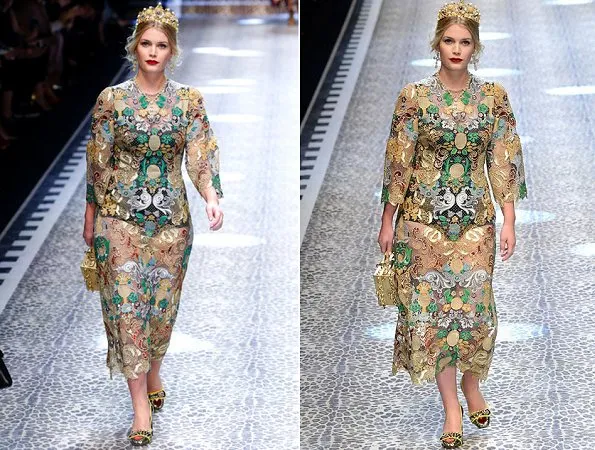 Lady Kitty Spencer, Princess Maria-Olympia and Lady Amelia Windsor at the Dolce & Gabbana show at Milan Fashion Week