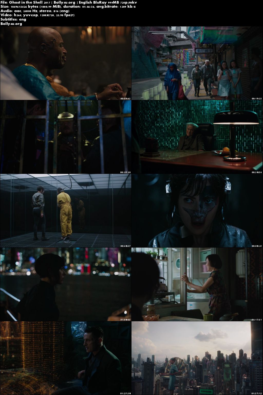 Ghost in the Shell 2017 BRRip 999MB English 720p ESubs Download Ghost in the Shell 2017 BRRip 999MB English 720p ESubs Download