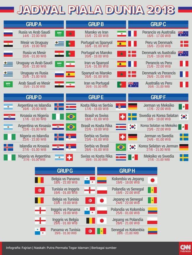World Cup 2018 Schedule, World Football Championship