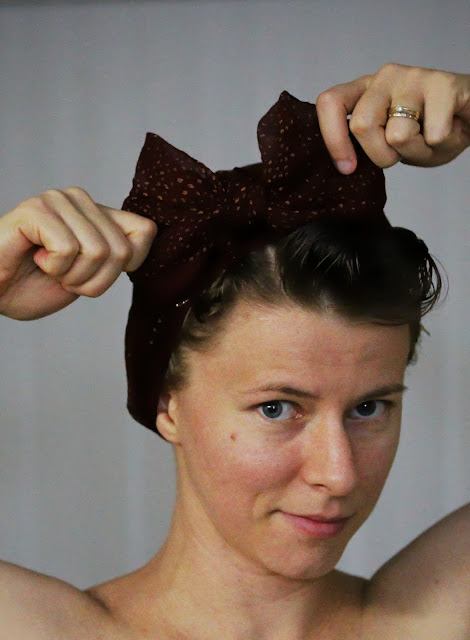 How to Tie a Vintage Style Head Scarf Bow ~ ChatterBlossom
