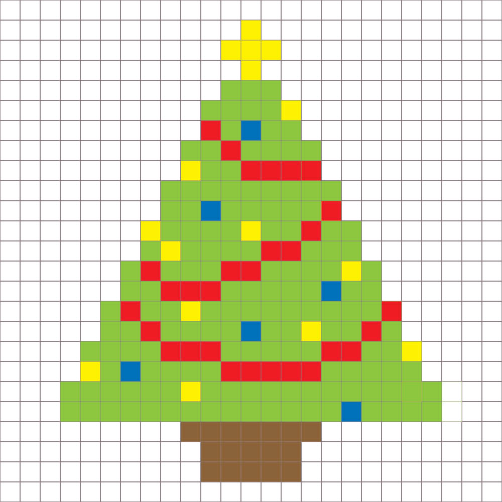 Crochet Christmas Tree Pixel Square photo