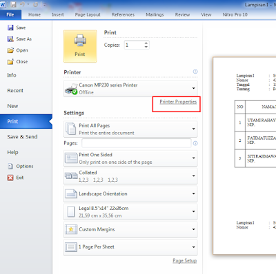 cara mengatasi print out kecil pada ms word cannon mp 237, hasil print kecil, print error, mengatasi hasil print kecil, ms.word, cara print, mengatasi print error, print