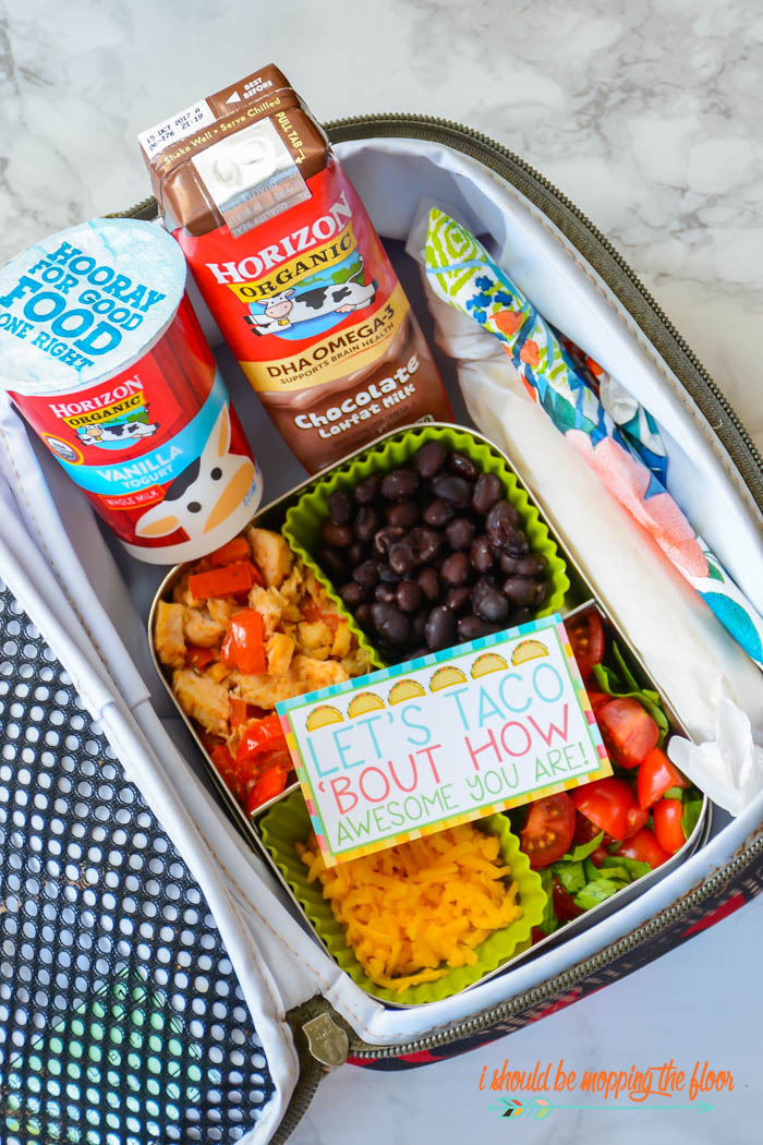 Kids' Lunch Box Idea and Free Printable Taco-Themed Lunch Box Notes