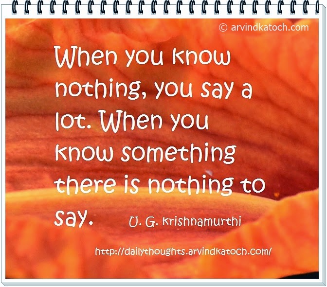 know, nothing, lot, nothing, Daily Thought, Quote