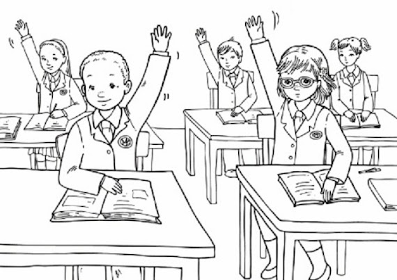 Aneka Sketsa Gambar Anak Sedang Belajar