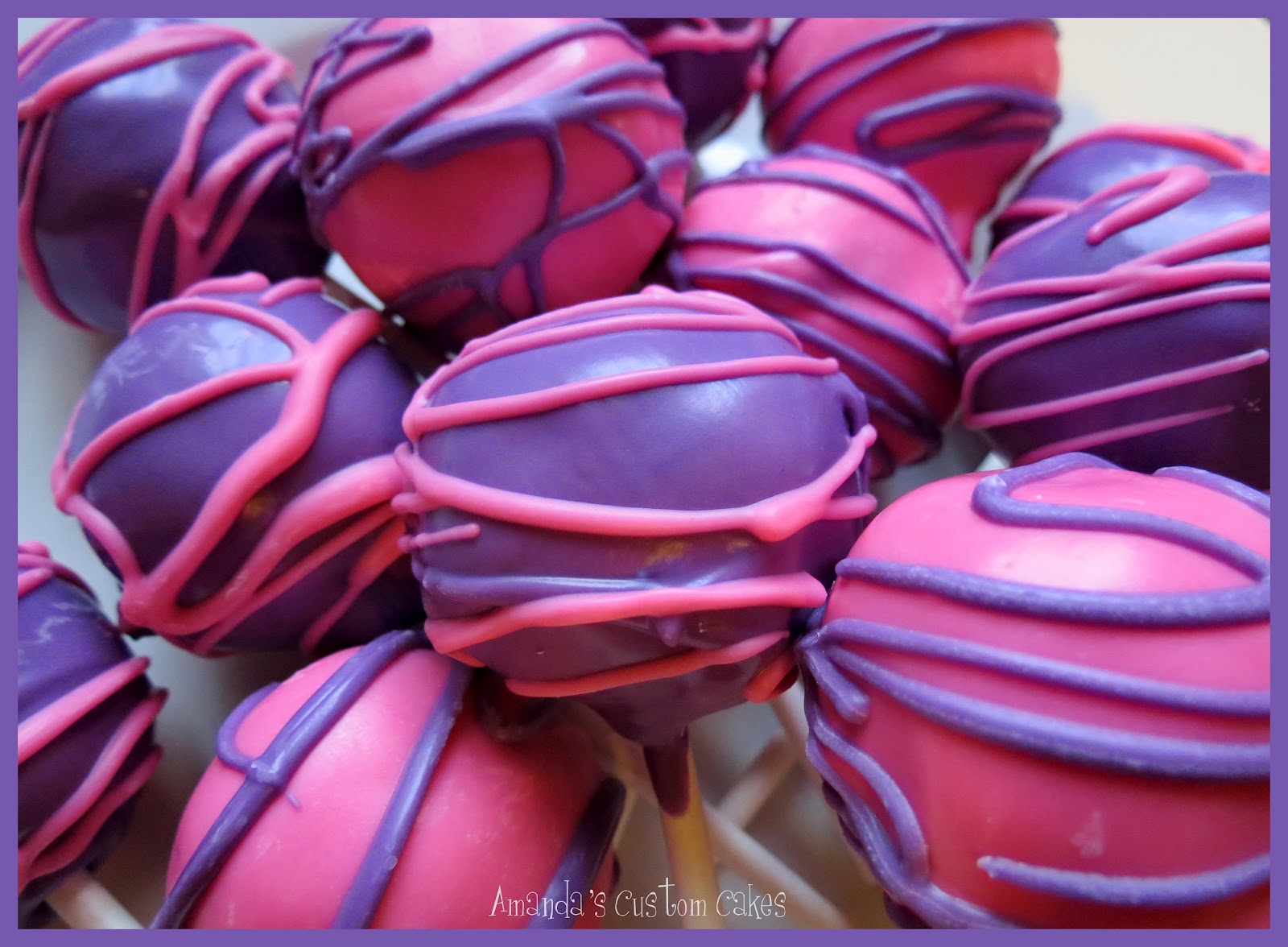Amanda's Custom Cakes Pink & Purple Cake Pops