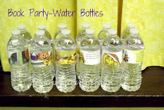 book party, library party, bookworm party, book worm party, reading party, book page water bottle wraps, water bottle wrappers, book page water bottle labels