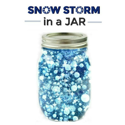 FUN SCIENCE: Make a snow storm in a jar.  How cool!  (Winter science for kids) #winter #scienceforkids #kidexperiment 