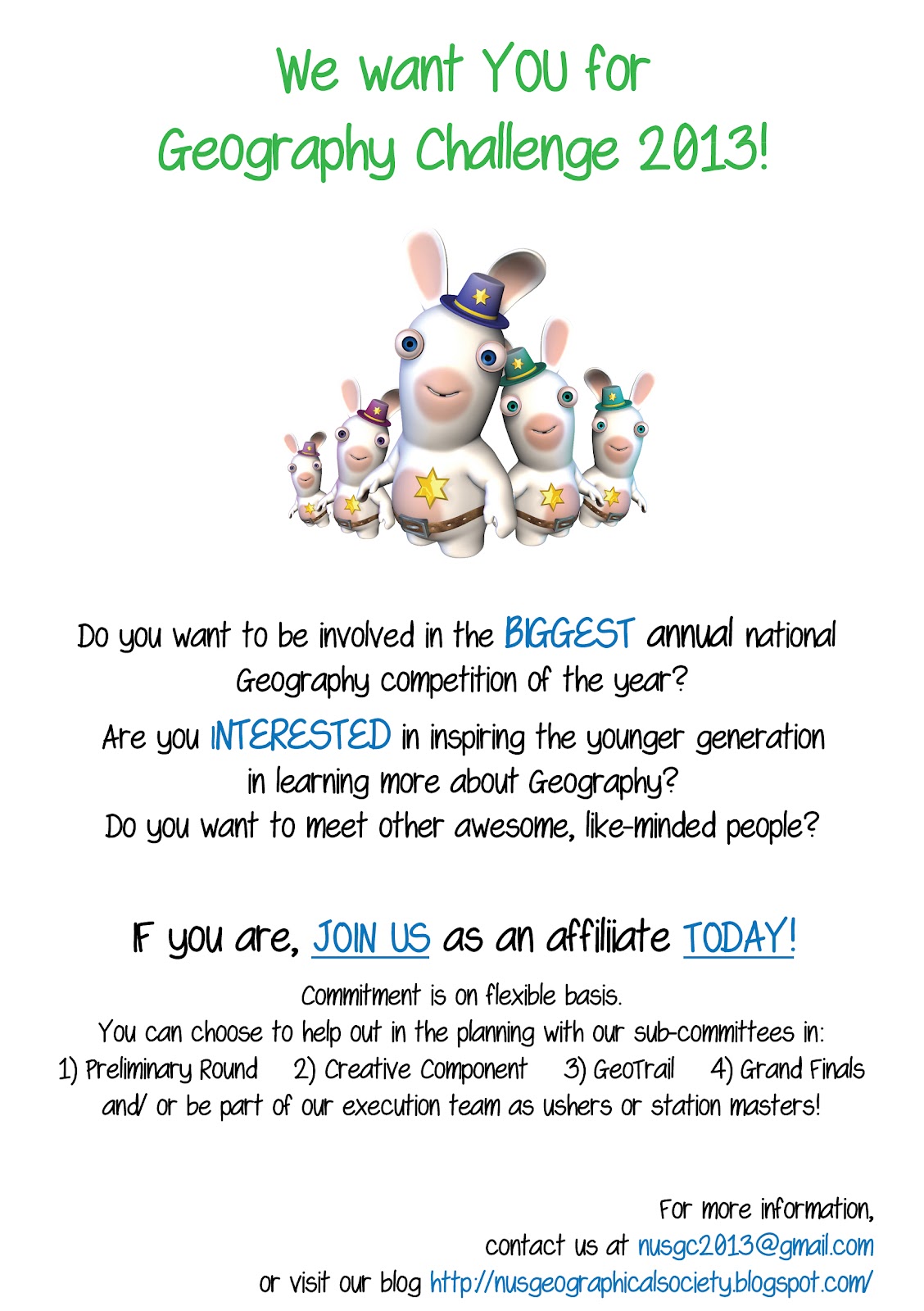 NUS Geog Soc NUS Geography Challenge 2013 WE WANT YOU