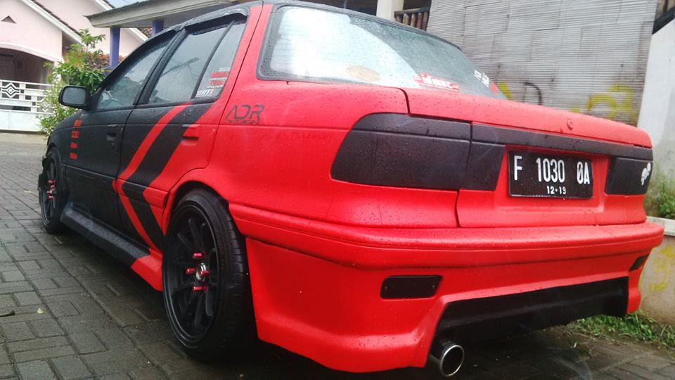 Mitsubishi Lancer Tahun 91 Full Body Kit, Merah Hitam Dove Sukabumi