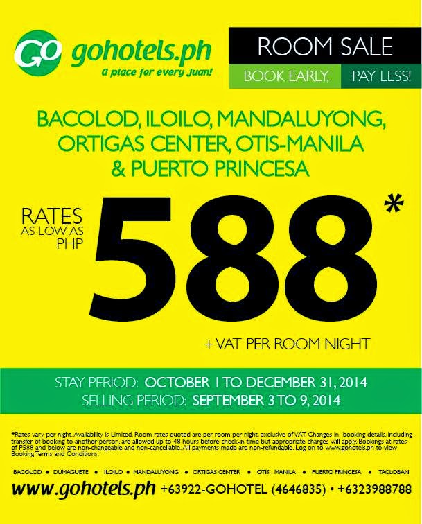 Manila Shopper Go Hotels Room SALE Sept 2014