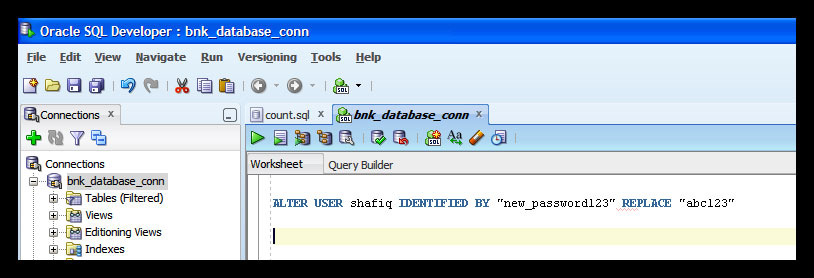 How to Change Password in Oracle using Oracle SQL developer