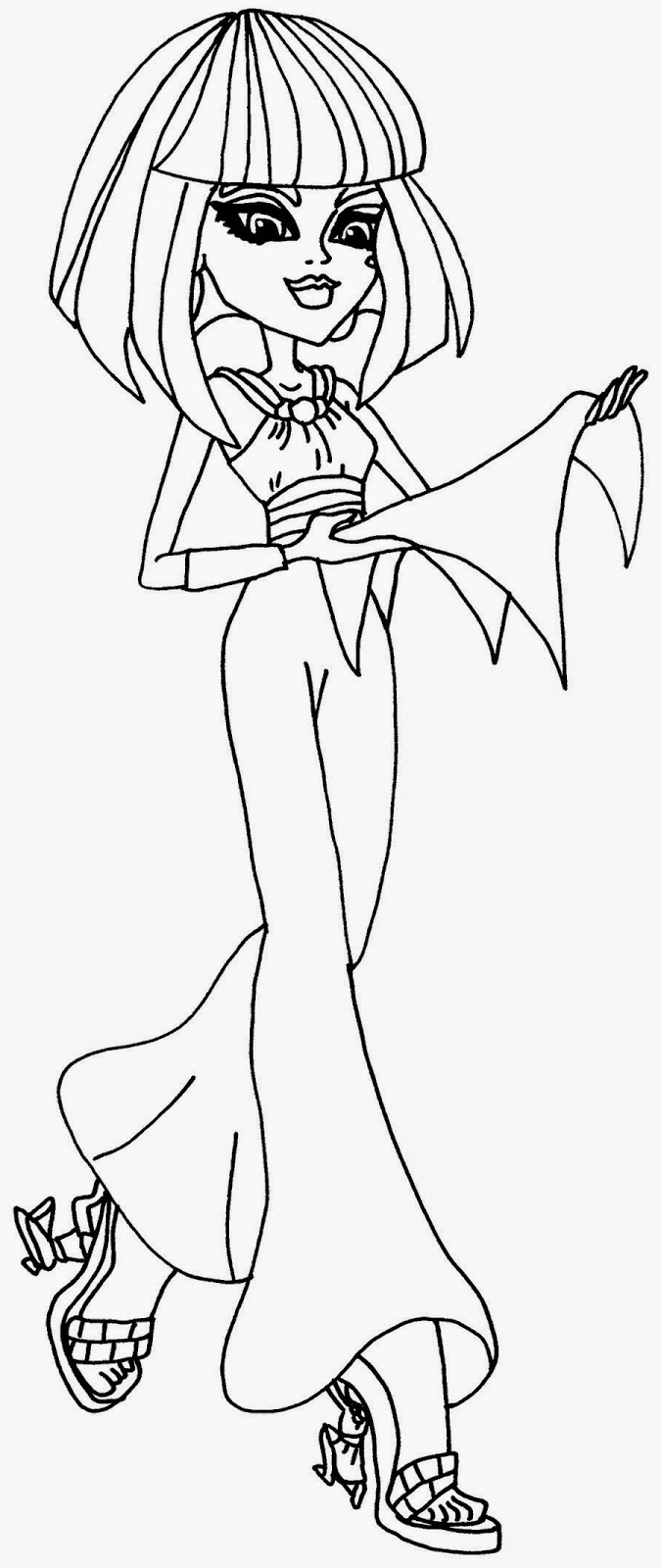 printable monster high cleo de nile colouring pages for girls