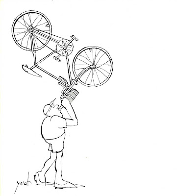 cyclist drinking cartoon