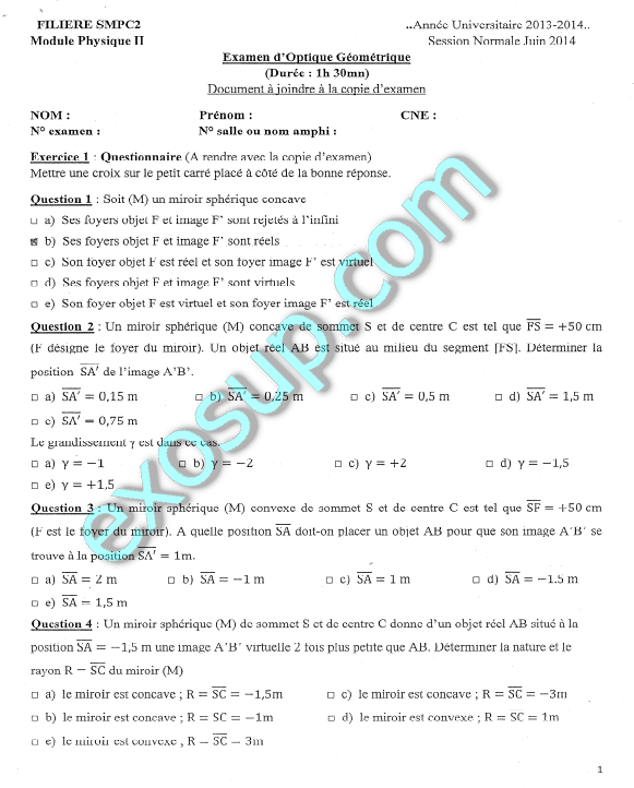 Optique géométrique smpc s2 pdf