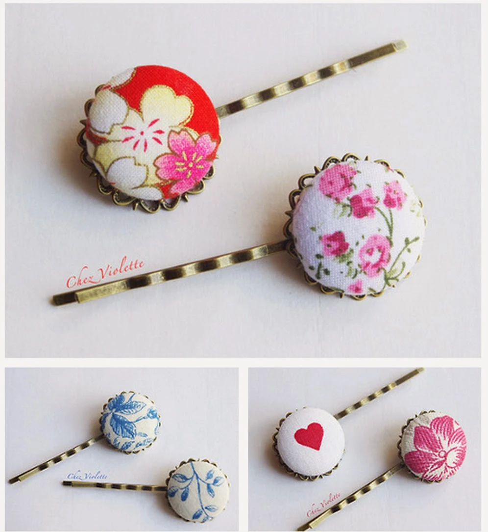 Coiffure de  Printemps - Spring Hair style - hair pin barrette - CHEZ VIOLETTE - www.chezviolette.etsy.com