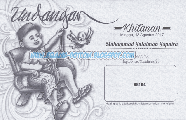Download Undangan Syukuran Khitanan Sederhana ERBA 88164