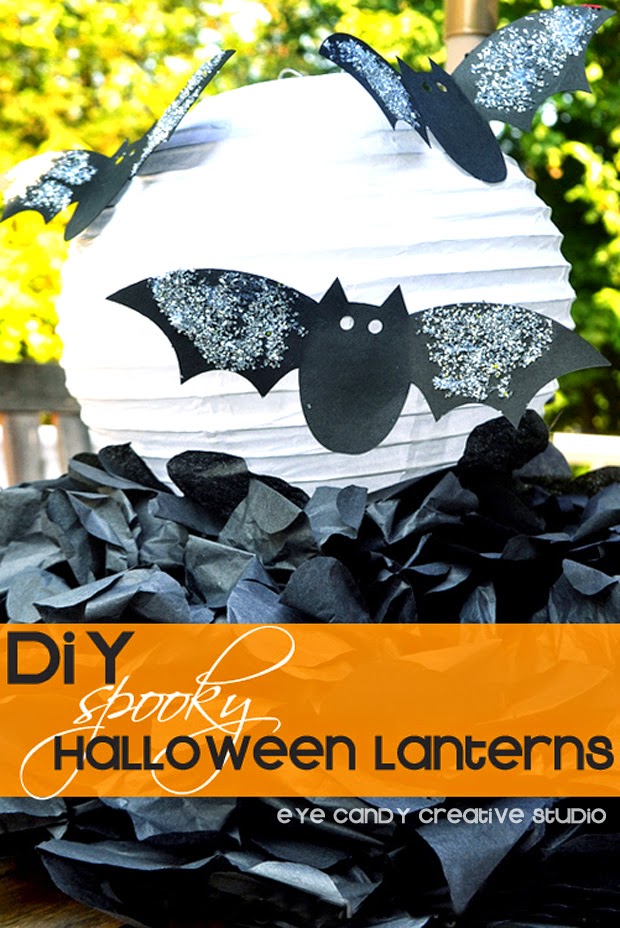 bats, halloween paper lanterns, DIY halloween craft, halloween party decor