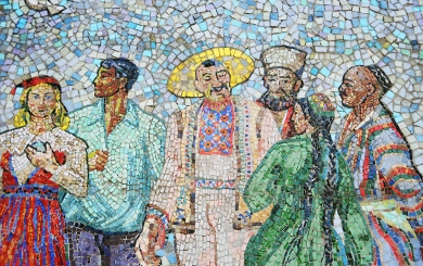 kyrgyz monumental art mosaics, kyrgyztsan art tours,
