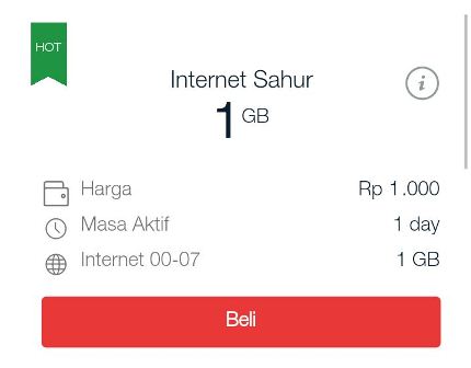 Paket Sahur Telkomsel 1 Gb Hanya Rp 1000